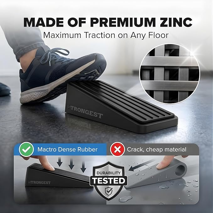 Strongest Home Heavy Duty Door Stop Wedge Made of Premium Quality Zinc and - Image 3