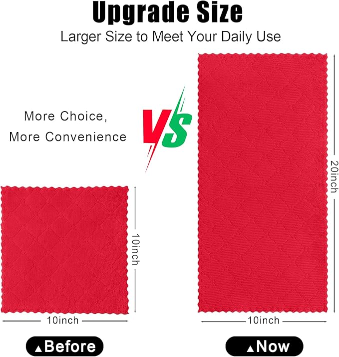 Homaxy 12 Pack Dish Towels for Kitchen, Super Soft and Absorbent Coral Velvet - Image 5