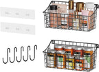 2 Pack Wall Hanging Baskets for Organizing, Large Metal Wire Basket - Image 9