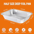 Aluminum Foil Pans 9x13 Disposable – 30 Pack Half Size Aluminum Foil Heavy Duty - Image 2