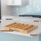Bamboo Expandable Kitchen Drawer Organizer, 3-5 Slots Drawer Organizer - Image 7