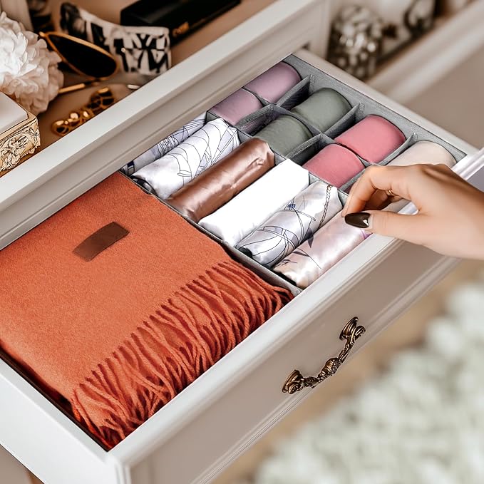 Criusia Drawer Organizer Clothes, 8 Pack Dresser Organizer - Image 7