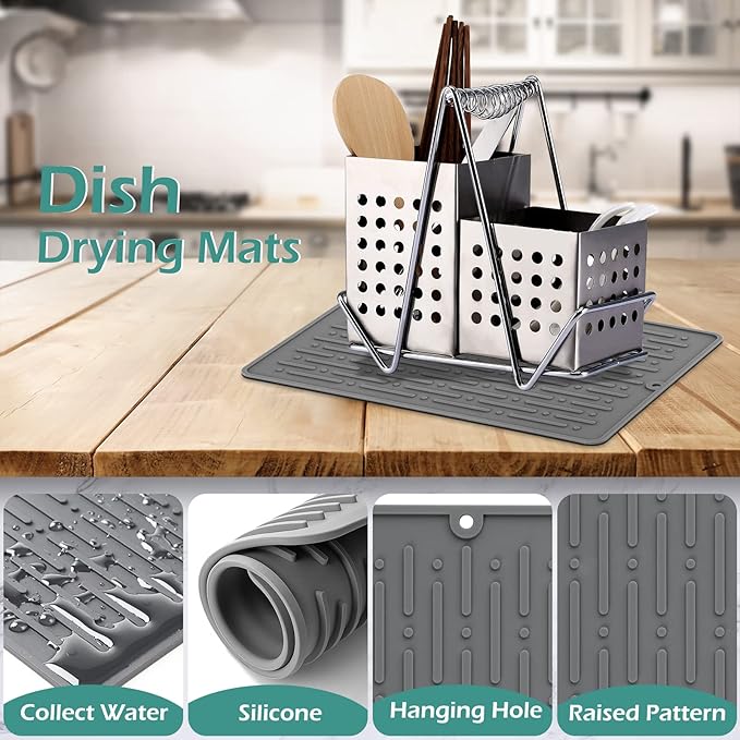 Dish Drying Mats, Heat-resistant Silicone Mat - Image 3