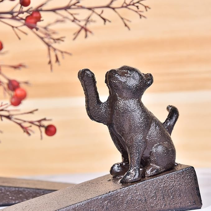 Sungmor Heavy Duty Cast Iron Cat Door Stops | Decorative Cute Animal Statue - Image 4