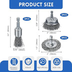 10 Pcs Drill Wire Brushes Coarse Carbon Steel Crimping Wire Wheel Cup Brushes - Image 2