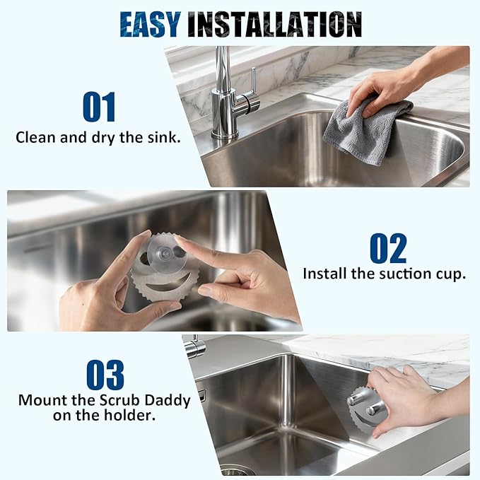 Stainless Steel Scrubber Smiley Face Dish Sponge Holder, Rv Apartment Kitchen - Image 3