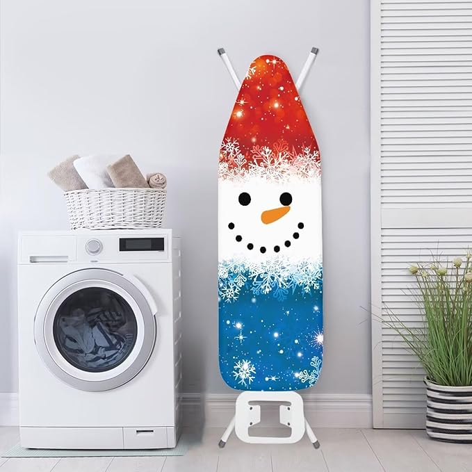 ZDCUSTOM Red Blue Snowman Ironing Board Cover 52"x13" Christmas Resist - Image 3