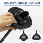 CELOX 2 Sets Black Toilet Brush and Plunger Set - Image 3