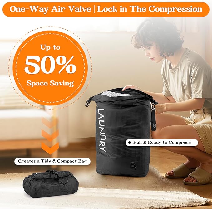 Compression Laundry Bag for Travel, Dirty Clothes Travel Laundry Bags, - Image 5