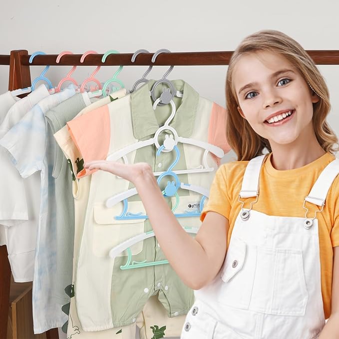 30 Pack Baby Hangers, Non-Slip Kids Hangers, Space Saving Plastic Hanger - Image 7