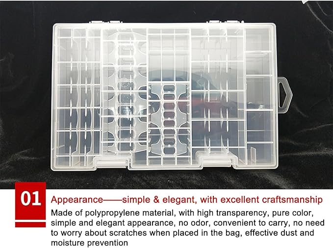 Fielect AAA/AA/C/D Battery Storage Case Holder Organizer Box Transparent - Image 6