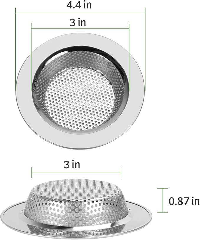 3PCS - Windran Kitchen Sink Drain Strainer and Sink Drain Stopper Set, Upgraded - Image 3