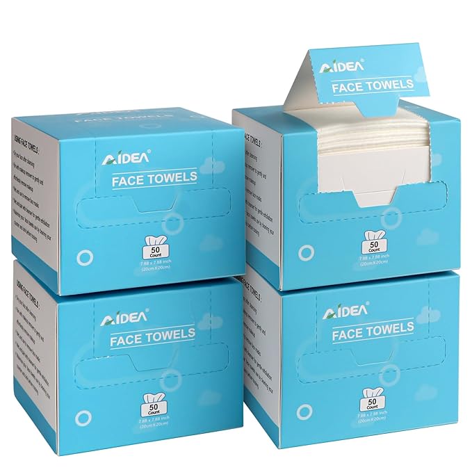 AIDEA Face Towels Disposable-200Ct, Clean Facial Towels, Facial Cleansing Wipes by AIDEAHOME