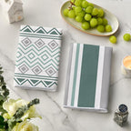 Artoid Mode Green Home Sweet Home Stripes Boho Spring Kitchen Towels Dish Towels - Image 3