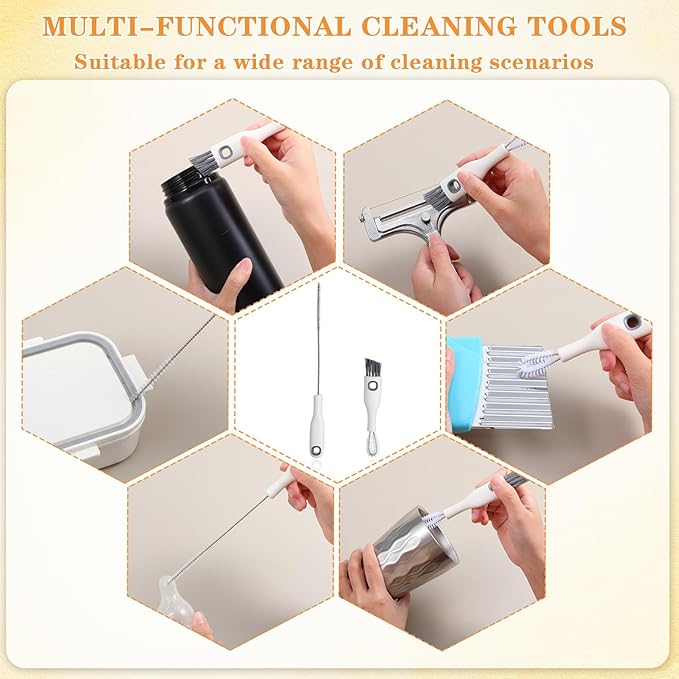 2 Pcs Multifunctional Cup Lid Cleaning Brush and Straw Cleaner Brush Set - Image 4