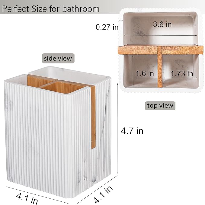 rejomiik Toothbrush Holders for Bathrooms Countertop, 3 Slots Electric Tooth - Image 4