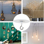 No Hole Adhesive Ceiling Hooks for Hanging Light Plants, Sticky Eye Hooks for - Image 6