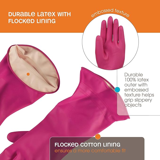 Casabella Premium Waterblock Reusable Household Cleaning Gloves - Image 5