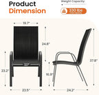 JEAREY Patio Dining Chairs Set of 4, Outdoor Stackable Dining Furniture Set, All Weather Dining Set for Lawn, Garden, Backyard, Poolside, Black - Image 3