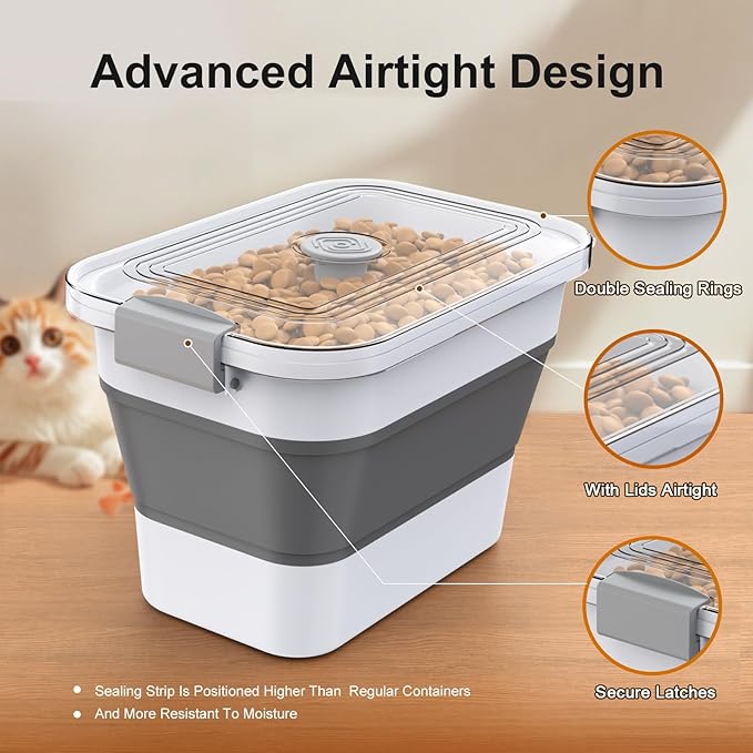 Dog Food Storage Container, 15-23 Lbs Collapsible Dog Food Container - Image 8