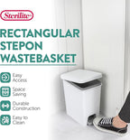 Sterilite 2.7 Gallon Rectangular Step On Kitchen Trash Bin Plastic Indoor - Image 3