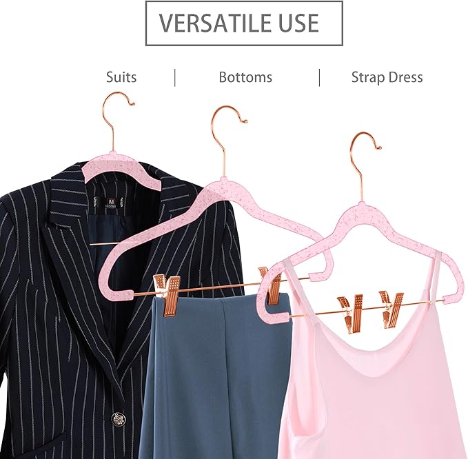 MIZGI Slim Rose Gold Glitter Pants & Skirt Hangers - Image 2