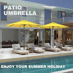 AreShark 9 FT Patio Umbrella for Outdoor, Outdoor Table Umbrella with Push Button Tilt and Crank, Outdoor Patio Umbrellas with 8 Sturdy Ribs for Market, Garden, Pool (Yellow) - Image 8