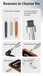 2PCs 3-in-1 Cleaning Brush Mobile Phone Card pin Keychain sim Battery - Image 9