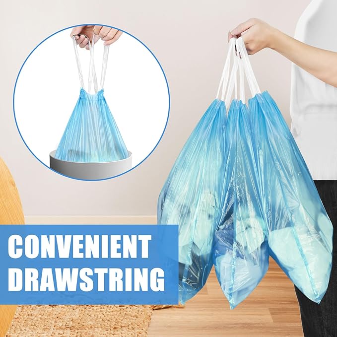 4 Gallon Trash Bags Drawstring 100 Count, JUKFITA Strong Small Garbage Bags - Image 2