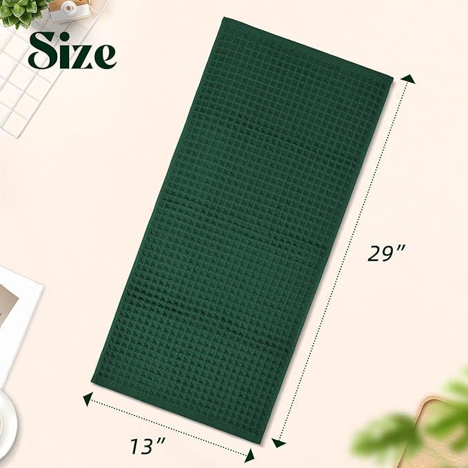 Jacquotha Waffle Hand Towels Set of 5 – Cotton, Quick Dry, Lint Free, 13” x 29” - Image 5