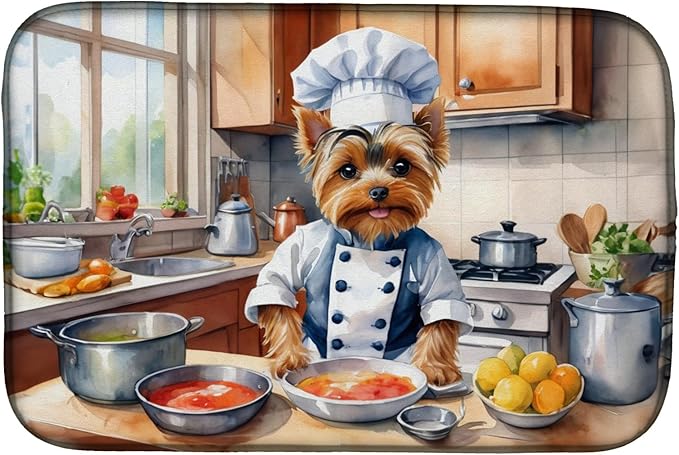 Caroline's Treasures DAC6343DDM Yorkie Yorkshire Terrier The Chef Dish Drying by CarolinesTreasures