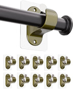 ANDGOO 10 Pack Self Adhesive Curtain Rod Brackets, No Hole Hooks by ANDGOO