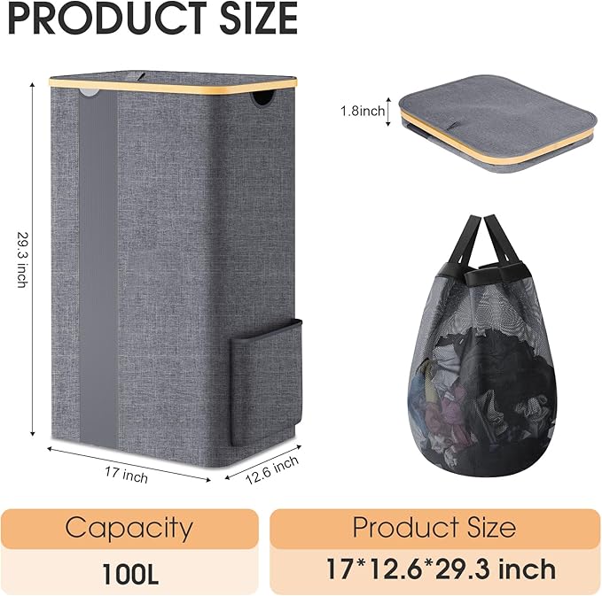 Laundry Basket Clothes Hamper - Image 2