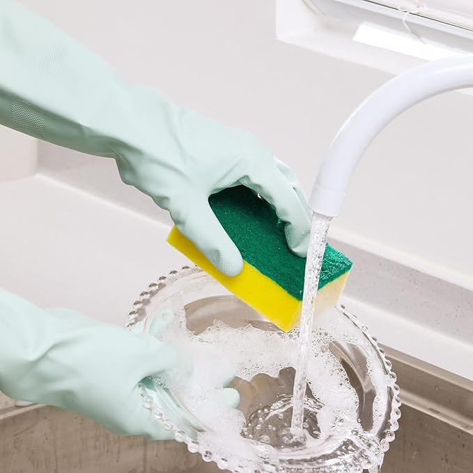 COOLJOB Small Reusable Rubber Dishwashing Cleaning Gloves - Image 4