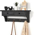 Emfogo Wood Coat Hooks Wall Mounted, Rustic Style - Image 2