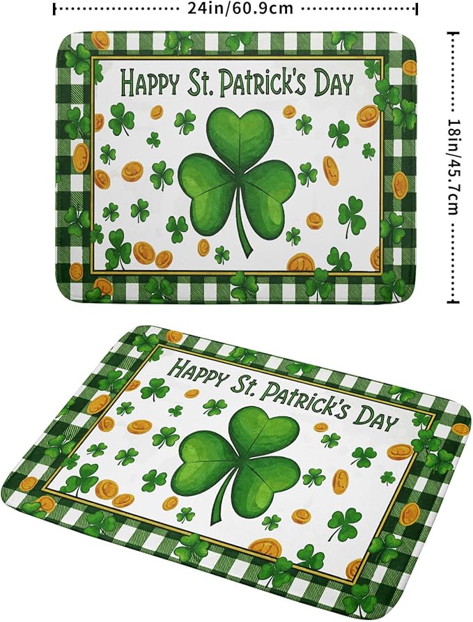 Happy St. Patrick's Day Green Dish Drying Mat 18 x 24 Inch - Image 2