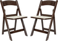 Flash Furniture Hercules Commercial Indoor/Outdoor Folding Event Chair, Wood Look, Weather-Resistant, Lightweight Design, Versatile Use, Set of 2, Dark Brown by FlashFurniture