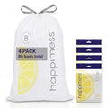 happimess 5.3 Gallon Drawstring Trash Bags, Lemon Scent, Heavy Duty MDPE Liners by Happimess
