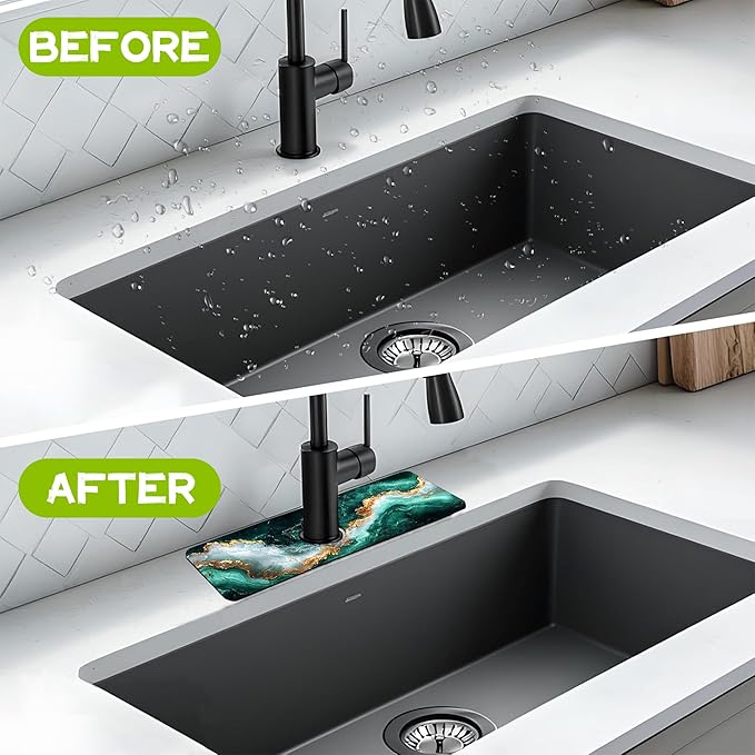 Kitchen Sink Splash Guard Faucet Mat Super Absorbent Fast Drying Mat Guard - Image 6