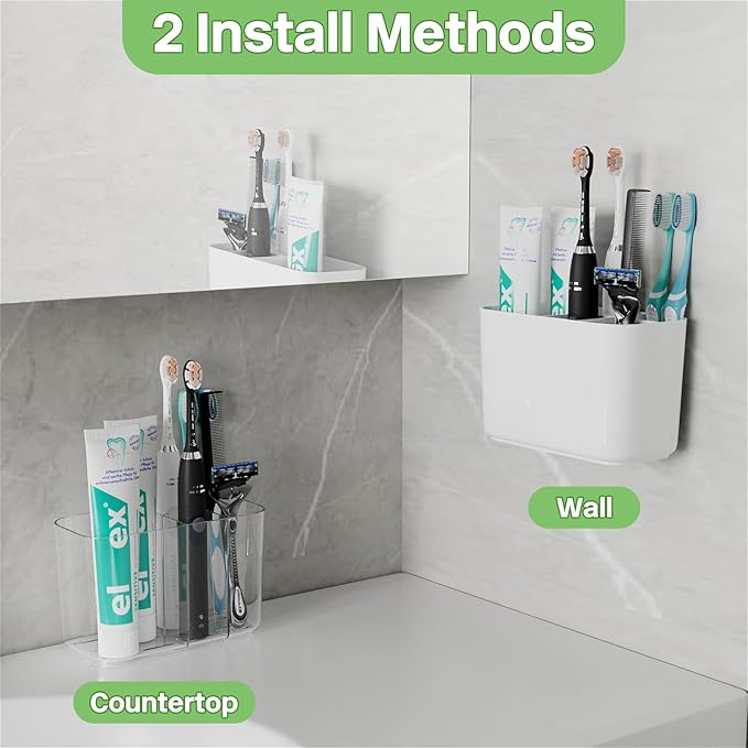 Toothbrush Holder for Bathroom Countertop and Wall - Image 5