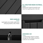 YITAHOME 45 Gallon Deck Box, Outdoor Storage Box for Patio Cushions, Outdoor Tools, Gardening Tools, Sports Equipment, and Throw Pillows, Lockable and Waterproof, Black - Image 6