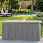 Patiowell 240 Gallon Large Outdoor Storage Box, Waterproof Deck Box with Fixed Divider, Lockable and Durable Patio Storage Solution for Patio Furniture and Garden Tools (Grey) - Image 6