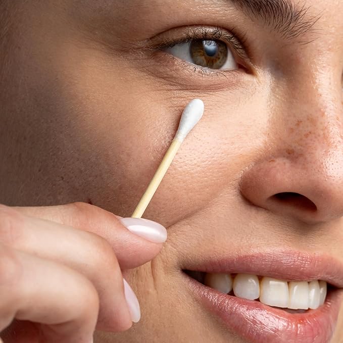 Cliganic Organic Cotton Swabs, Chlorine-Free Hypoallergenic, Gentle & Absorbent - Image 3