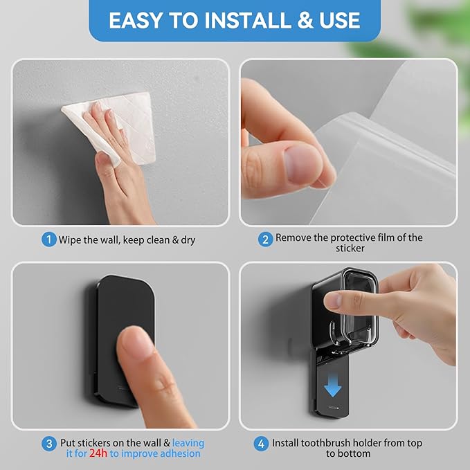 Toothbrush Holders for Bathroom【Innovation Single Slot Design】 2PCS Toothbrush - Image 7