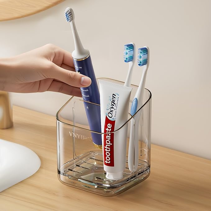 Toothbrush Holders for Bathrooms, 3 Slots Detachable Toothbrush Holder Wall by VNYIFAN