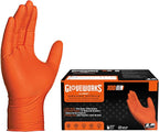 GLOVEWORKS 8 Mil Orange Nitrile Disposable Gloves Heavy Duty Industrial RDT by GLOVEWORKS