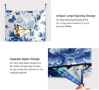 Blue and White Peony Flowers Butterfly Hanging Laundry Hamper Door Hampers Bag - Image 4