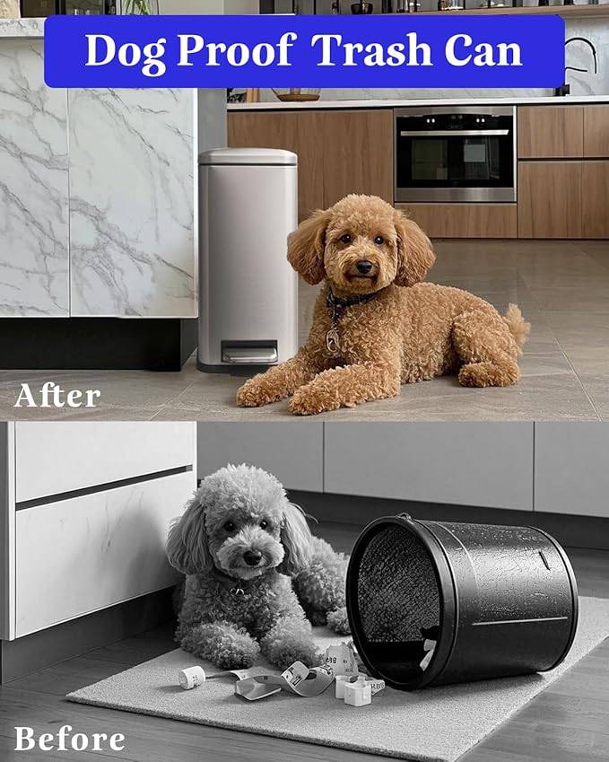 Bathroom Trash Can with Lid，5 Liter / 1.3 Gallon Small Trash Can with Removable - Image 9