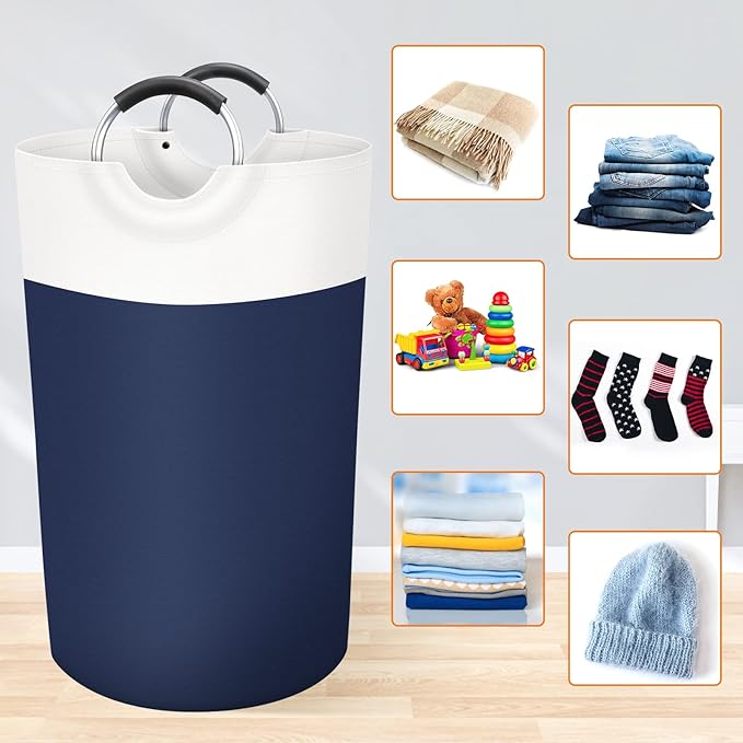 BlissTotes 90L Laundry Basket, Freestanding Laundry Hamper, Collapsible Dirty - Image 4