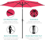 Best Choice Products 10ft Outdoor Table Compatible Steel Polyester Market Patio Umbrella w/Crank and Easy Push Button Tilt - Image 5